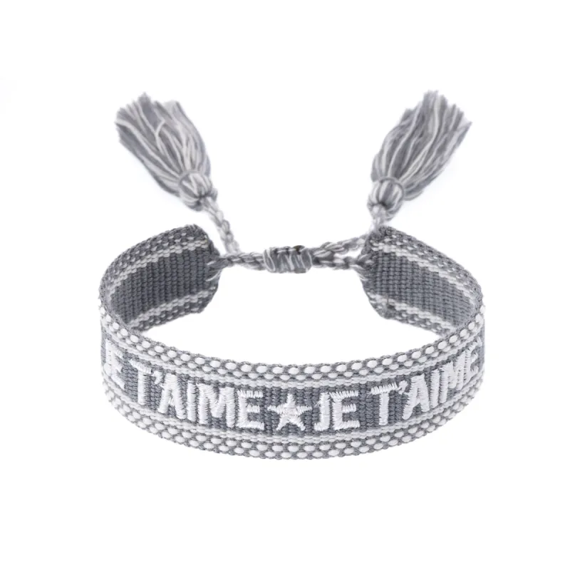 WOVEN FRIENDSHIP BRACELET "Je T'aime" Dark Sage sold by DARK Department