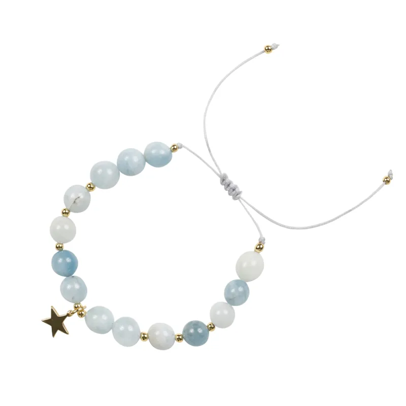 STONE BEAD BRACELET 8 MM AQUAMARINE sold by DARK Department