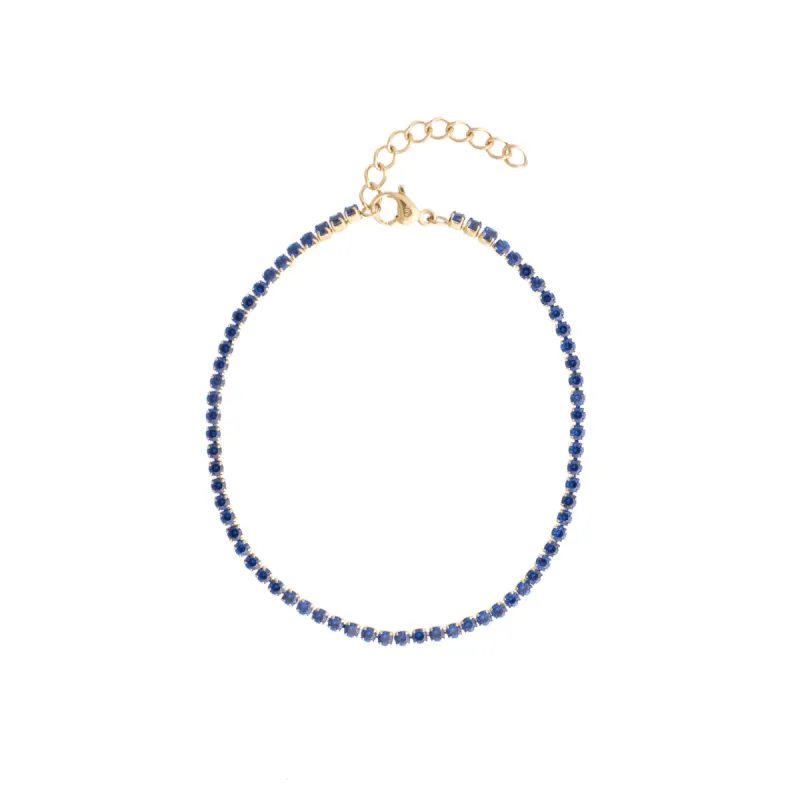 TENNIS CHAIN BRACELET 2 MM NAVY BLUE sold by DARK Department