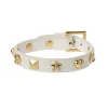 LEATHER SIGN STUD BRACELET WHITE sold by DARK Department