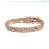 LEATHER STAR STUD BRACELET MINI CAMEL sold by DARK Department