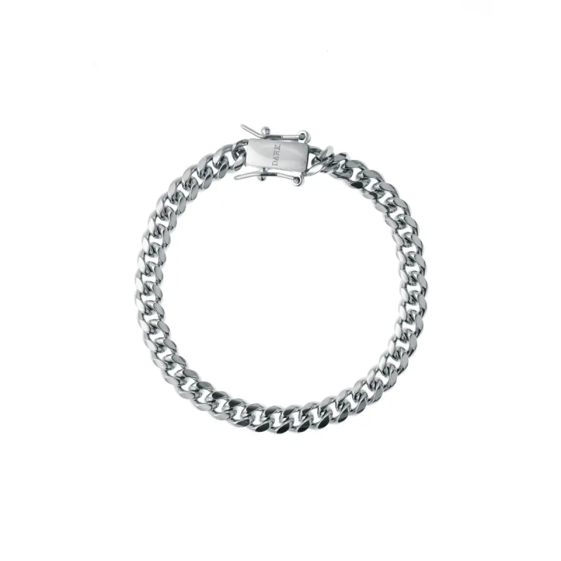 CUBAN CHAIN BRACELET THIN SILVER sold by DARK Department