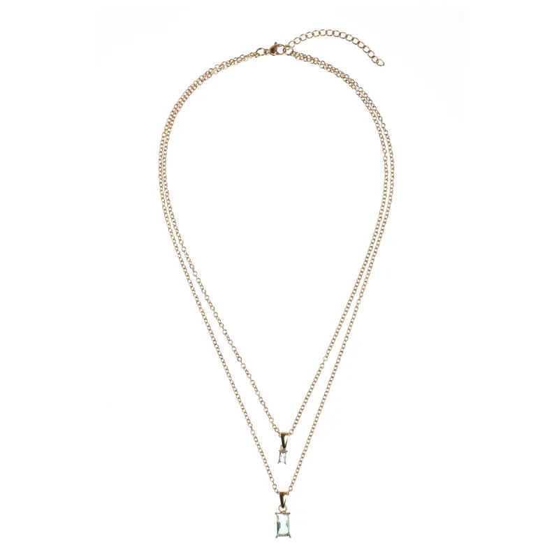 BAGUETTE CRYSTAL NECKLACE OCEAN sold by DARK Department