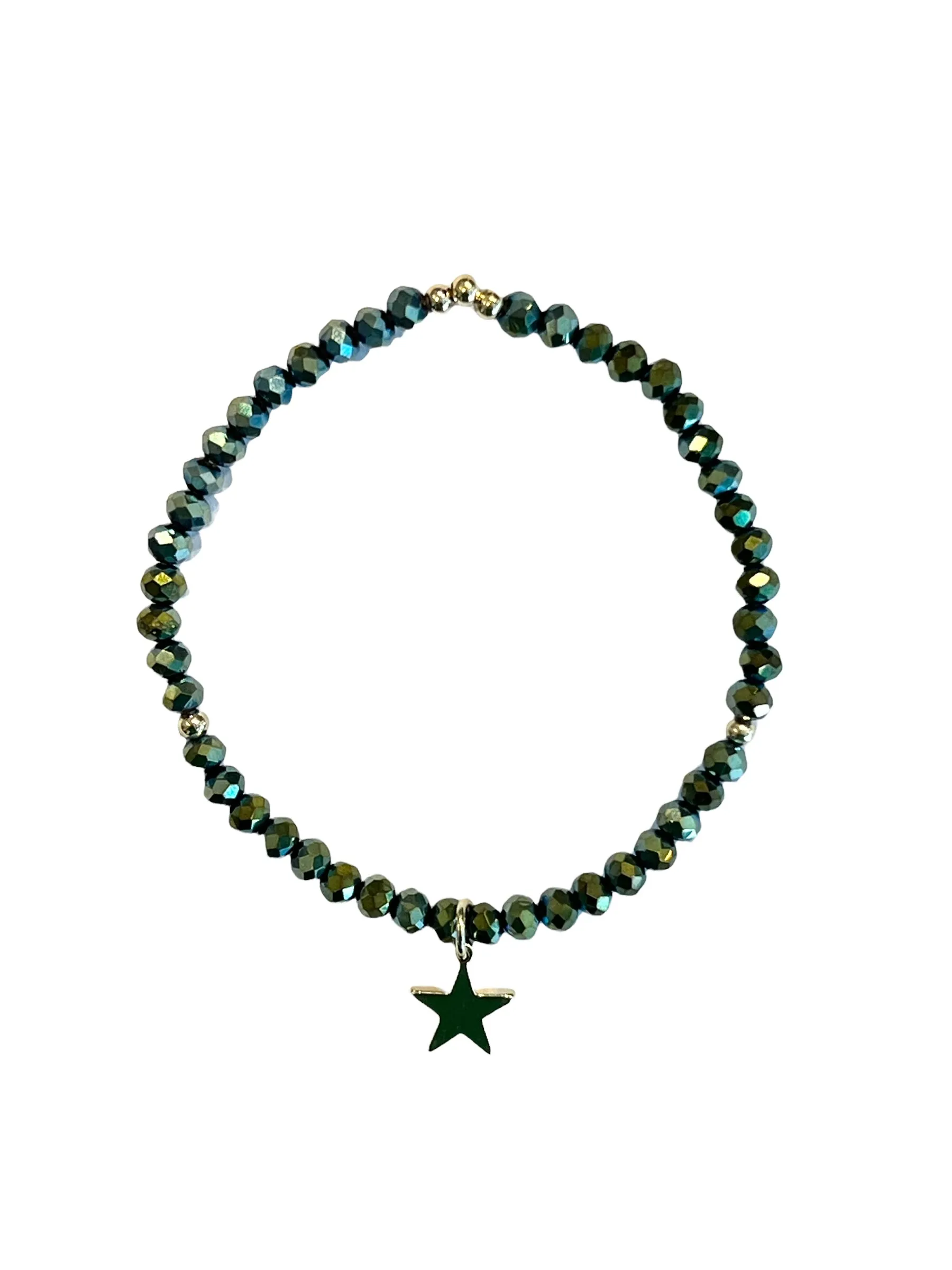 CRYSTAL BEAD BRACELET 4 MM SPARKLED PINE sold by DARK Department