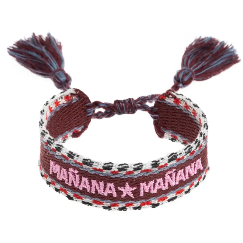WOVEN FRIENDSHIP BRACELET - "MAÑANA MAÑANA" WINE sold by DARK Department