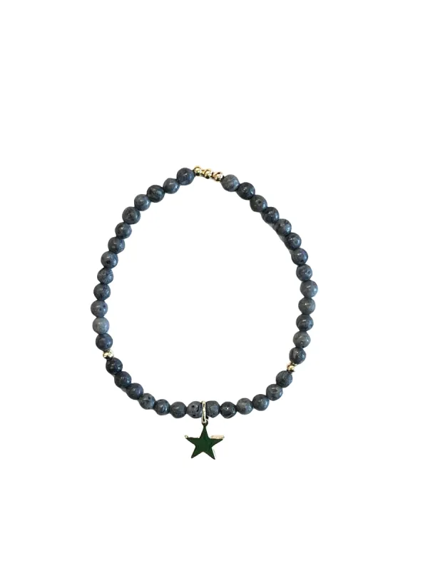 STONE BEAD BRACELET 4 MM STONE BLUE sold by DARK Department