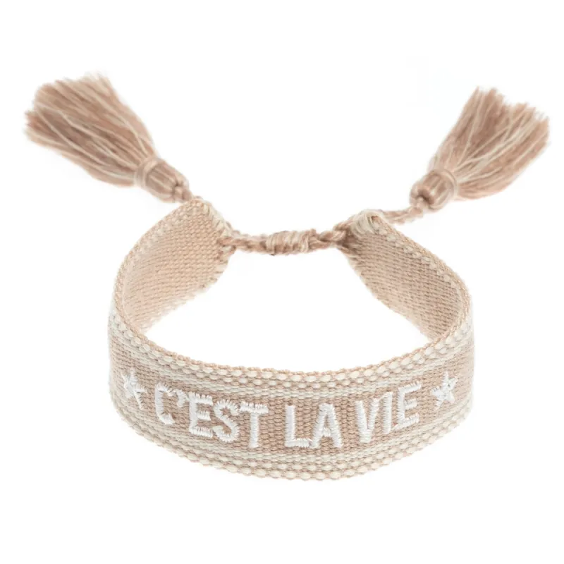 WOVEN FRIENDSHIP BRACELET "C'EST LA VIE" SAND sold by DARK Department
