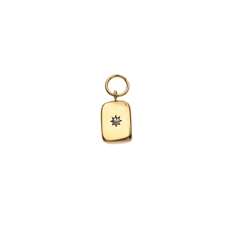 SQUARE STAR CHARM W/CRYSTAL GOLD sold by DARK Department