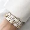 LEATHER STAR STUD BRACELET MINI WHITE sold by DARK Department
