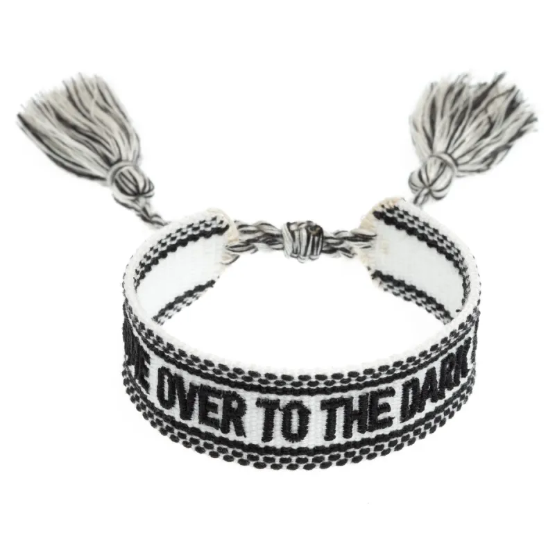 WOVEN FRIENDSHIP BRACELET - "COME OVER TO THE DARK SIDE" WHITE sold by DARK Department