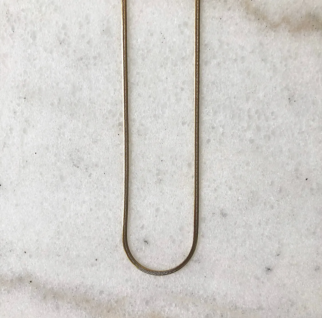 SNAKE CHAIN NECKLACE EXTRA THIN GOLD 65 CM sold by DARK Department product image thumbnail 2