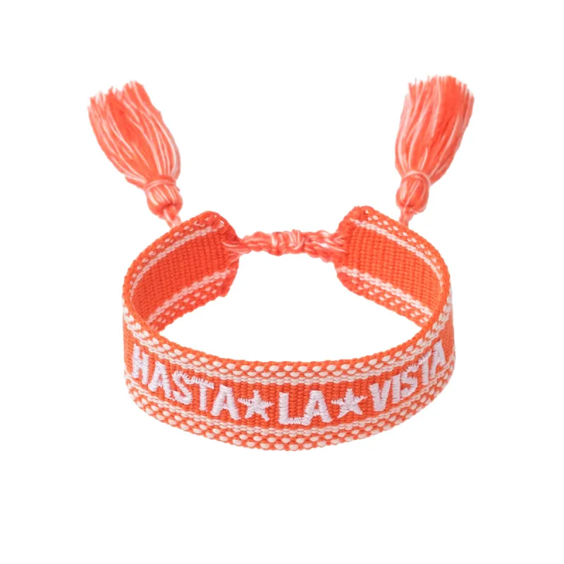 WOVEN FRIENDSHIP BRACELET - "Hasta La Vista" Orange sold by DARK Department