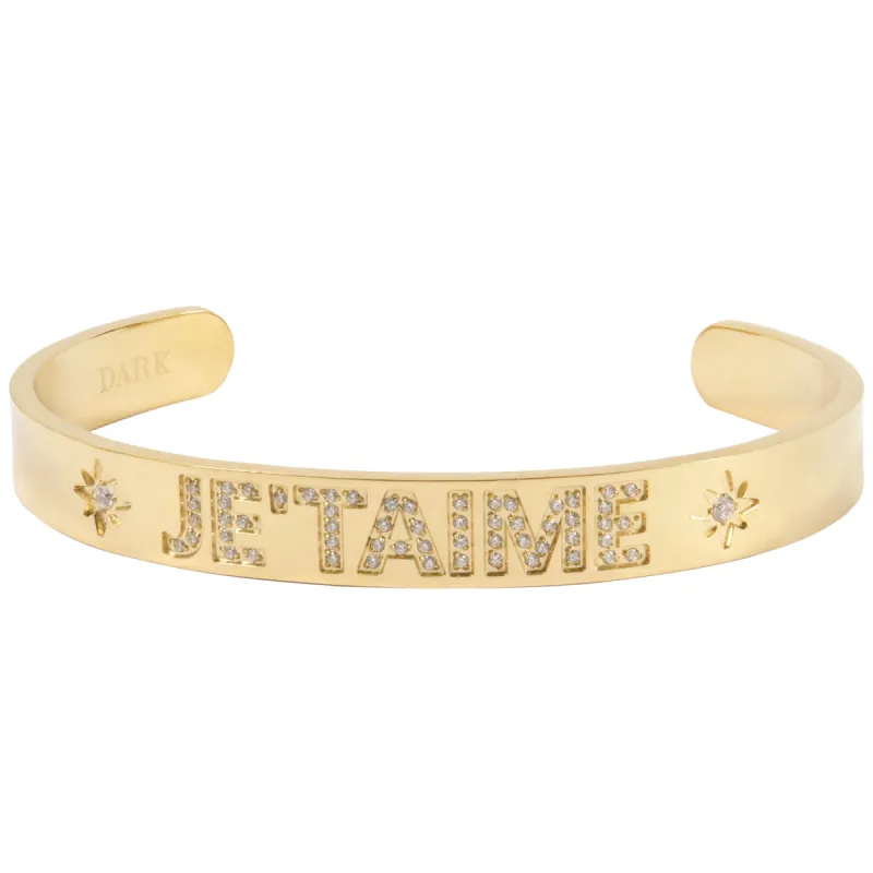 "Je T'aime" CRYSTAL CUFF GOLD sold by DARK Department