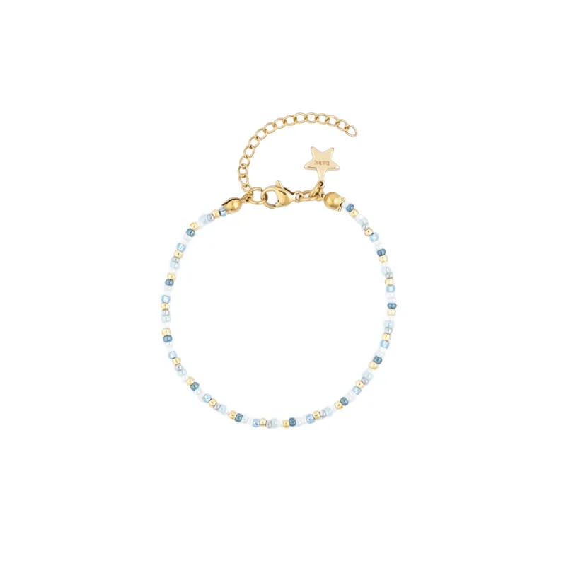 GLASS BEAD BRACELET 2 MM LIGHT BLUE MIX sold by DARK Department