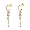 BAGUETTE CRYSTAL CREOLE W/CHAIN sold by DARK Department