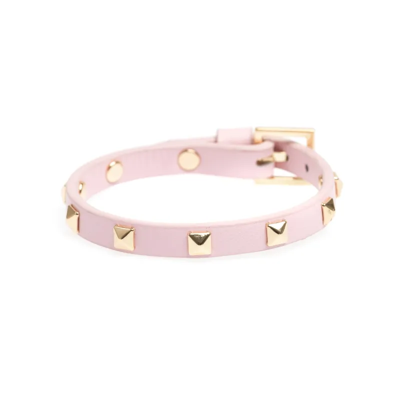 LEATHER STUD BRACELET MINI PALE ROSE sold by DARK Department
