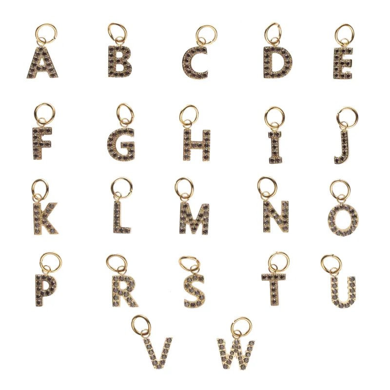 CRYSTAL LETTER CHARM GREY sold by DARK Department