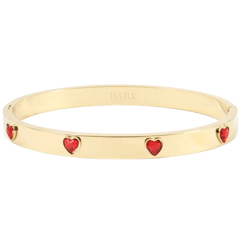 CRYSTAL HEART BANGLE RED sold by DARK Department