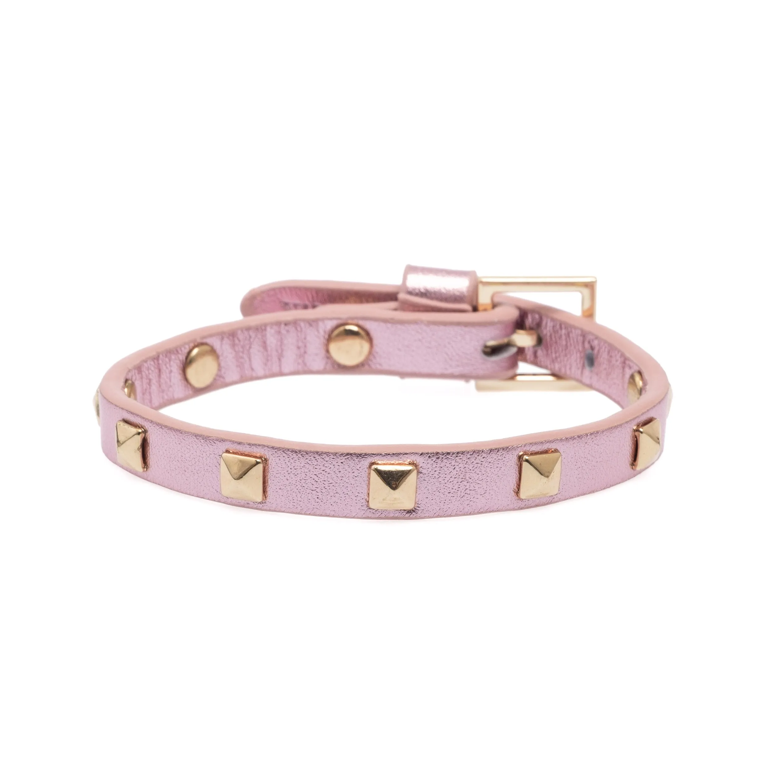 LEATHER STUD BRACELET MINI ROSE METALLIC sold by DARK Department