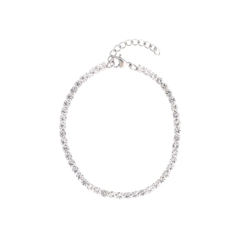 TENNIS CHAIN BRACELET 3 MM SILVER sold by DARK Department