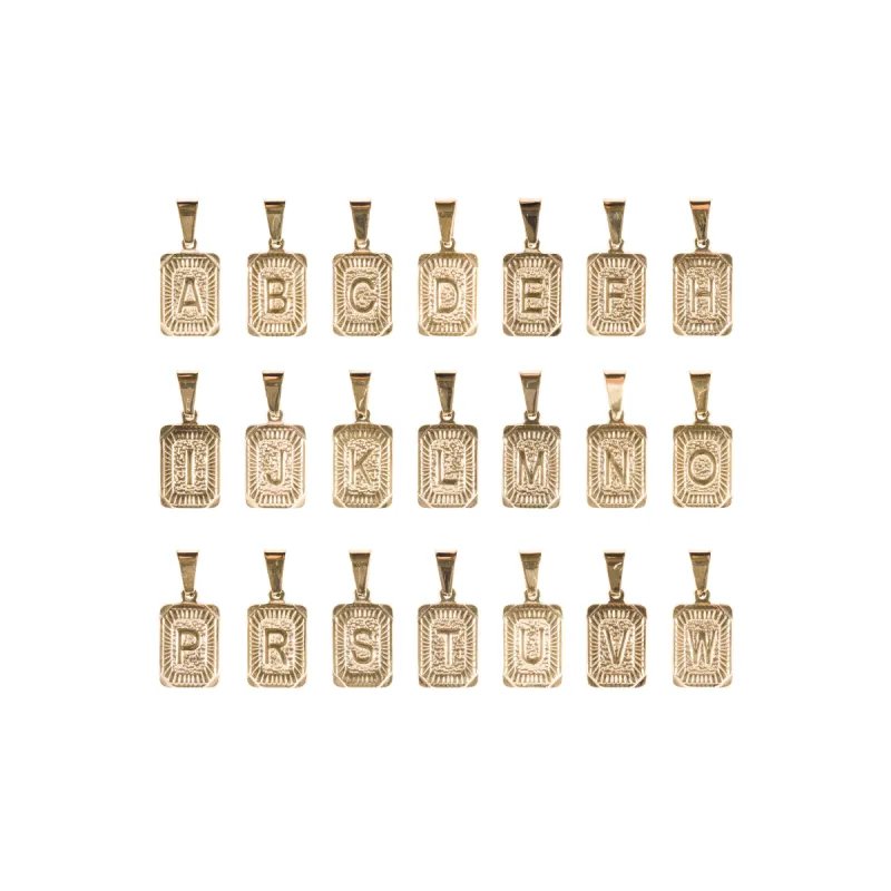 LETTER CHARM SQUARE GOLD sold by DARK Department