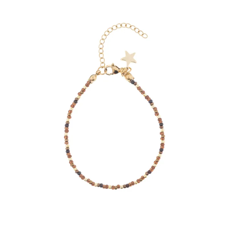 GLASS BEAD BRACELET 2 MM CHOCOLATE BROWN MIX sold by DARK Department