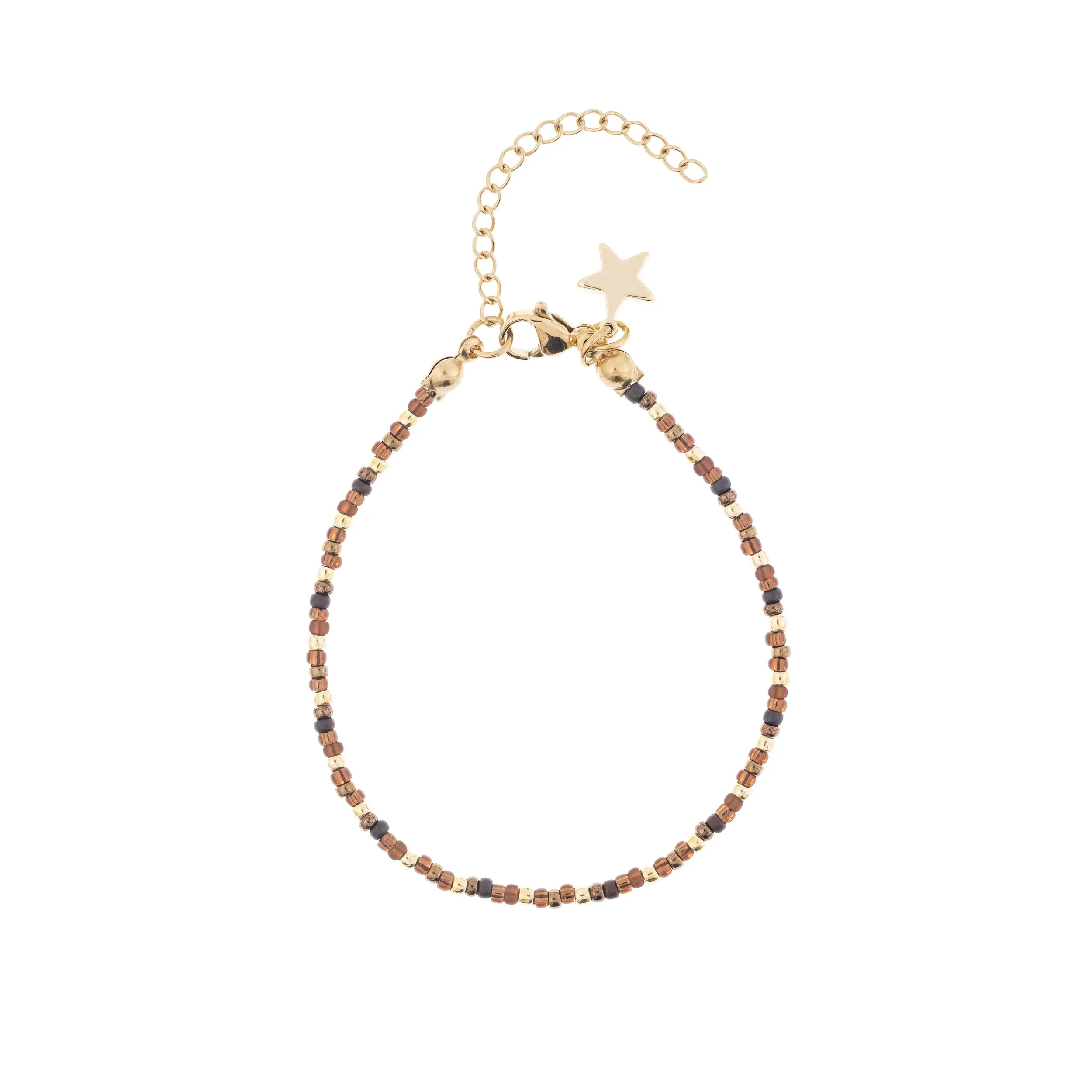 GLASS BEAD BRACELET 2 MM CHOCOLATE BROWN MIX sold by DARK Department