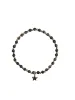 STONE BEAD BRACELET 4 MM W/GOLD BEADS ANTRACITE sold by DARK Department