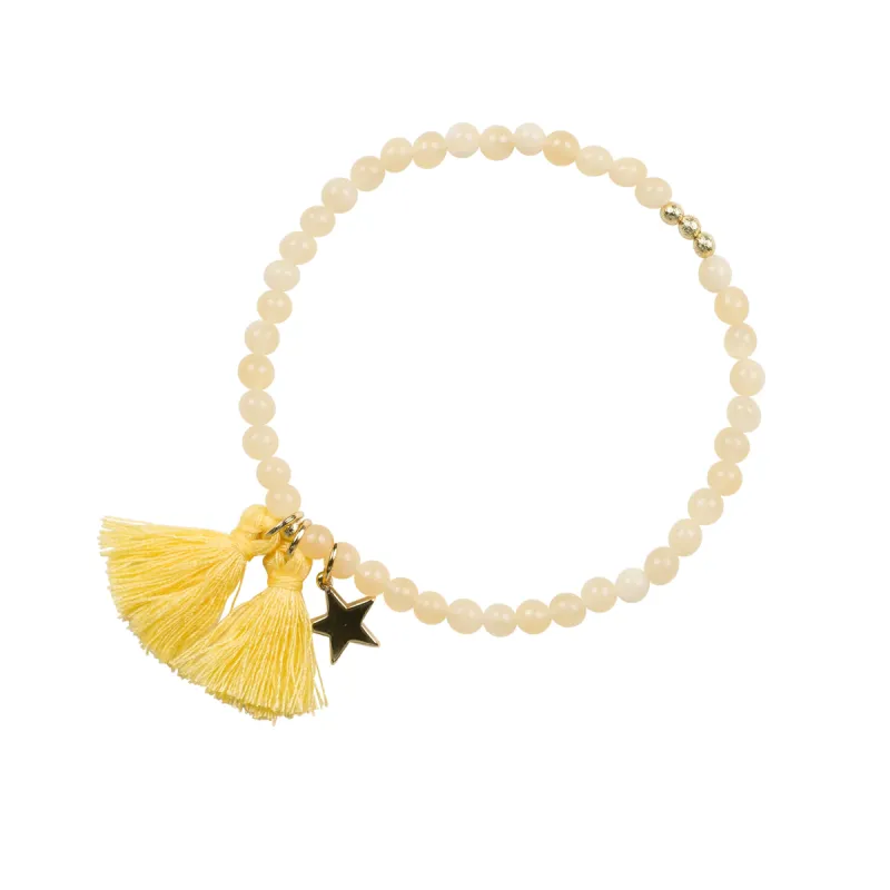 STONE BEAD BRACELET 4 MM YELLOW JADE sold by DARK Department
