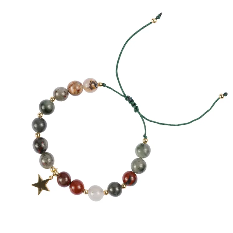 STONE BEAD BRACELET 8 MM COOL PINE sold by DARK Department