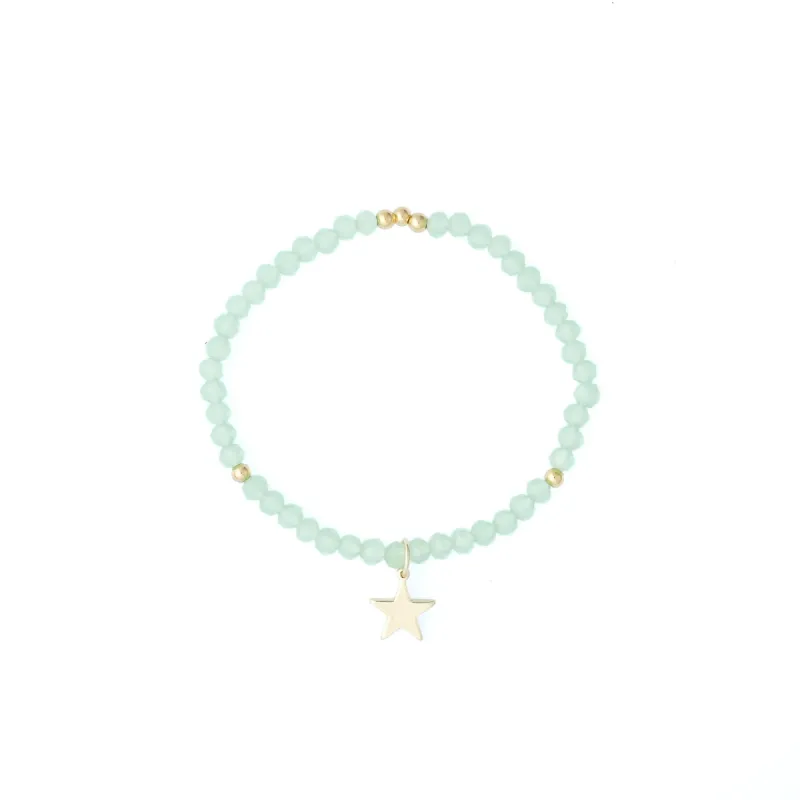 CRYSTAL BEAD BRACELET 4 MM SPARKLED OCEAN GREEN sold by DARK Department