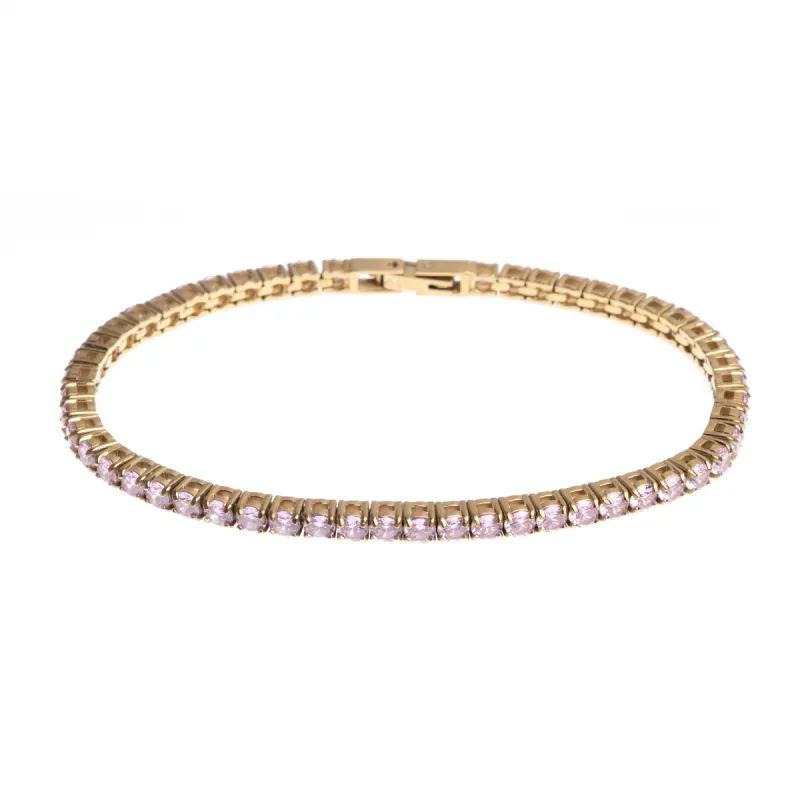 TENNIS BRACELET 3 MM LIGHT PINK sold by DARK Department