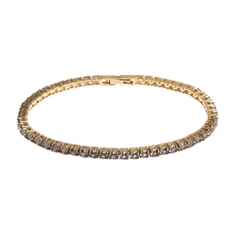 TENNIS BRACELET 3 MM SOFT BROWN sold by DARK Department