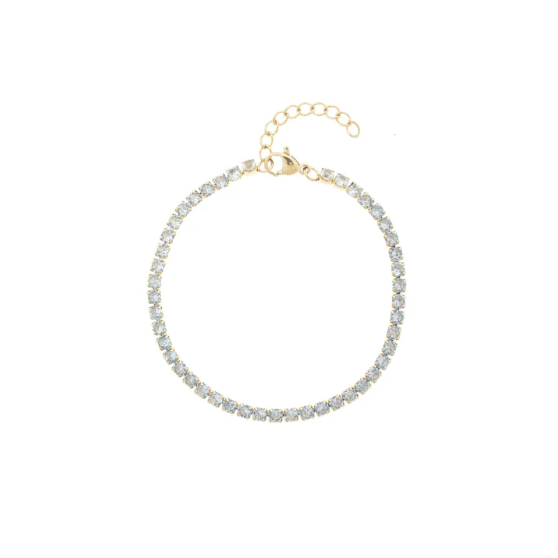 TENNIS CHAIN BRACELET 3 MM LIGHT BLUE sold by DARK Department