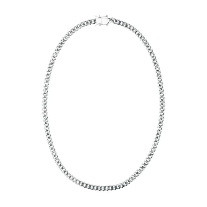 CUBAN CHAIN NECKLACE THIN SILVER sold by DARK Department