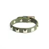 LEATHER STUD BRACELET ARMY sold by DARK Department