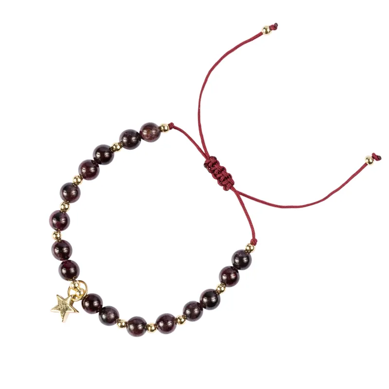 STONE BEAD BRACELET 6 MM MAROON sold by DARK Department