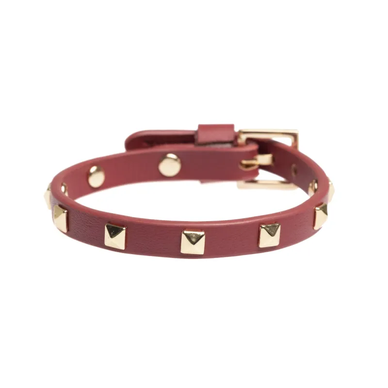 LEATHER STUD BRACELET MINI OX RED sold by DARK Department