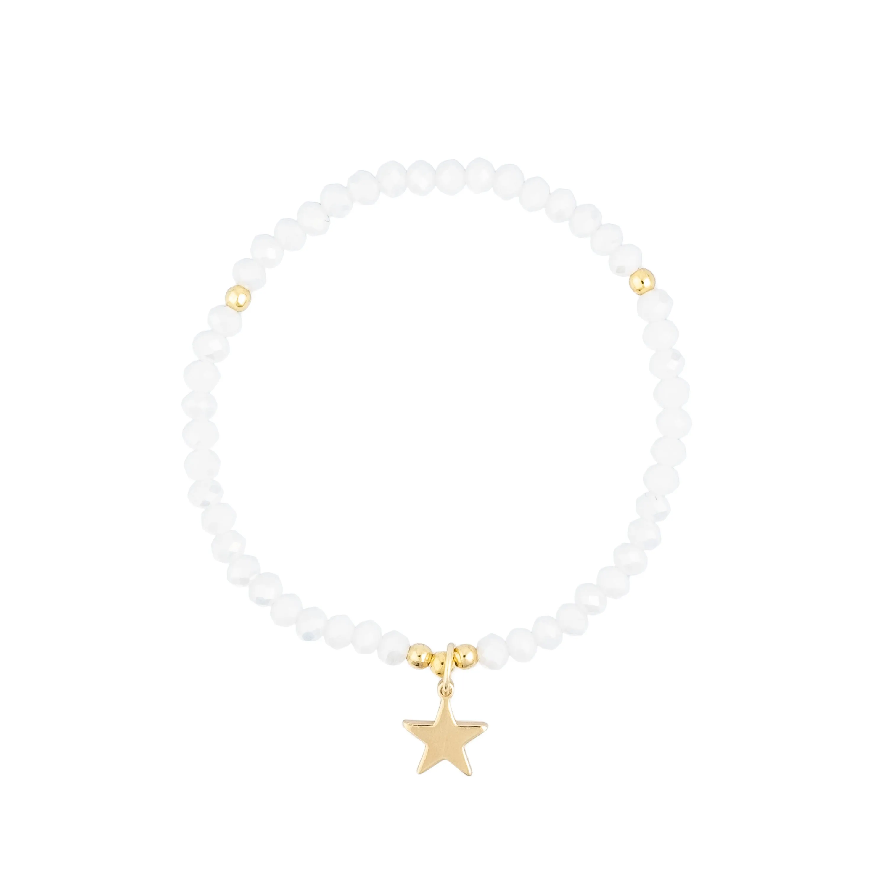 CRYSTAL BEAD BRACELET 4 MM SPARKLED WHITE sold by DARK Department