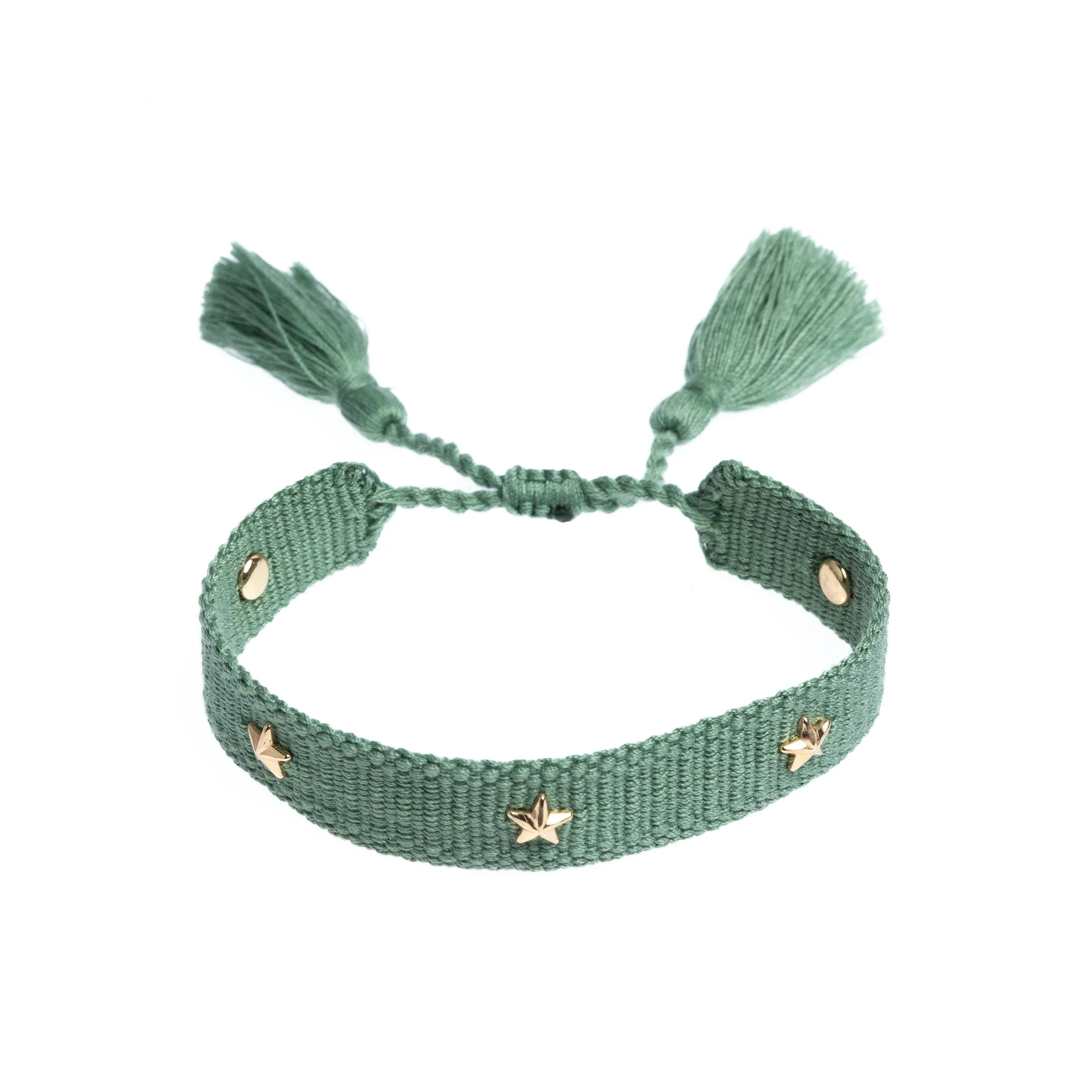 WOVEN FRIENDSHIP BRACELET THIN W/STAR STUD - OCEAN sold by DARK Department