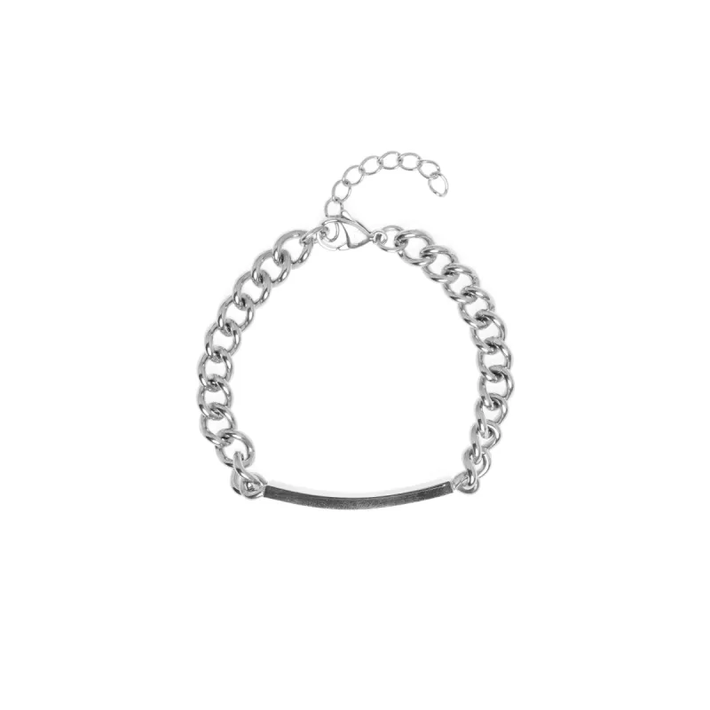 PLATE CHAIN BRACELET SILVER sold by DARK Department