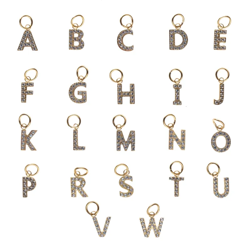 CRYSTAL LETTER CHARM LIGHT BLUE sold by DARK Department