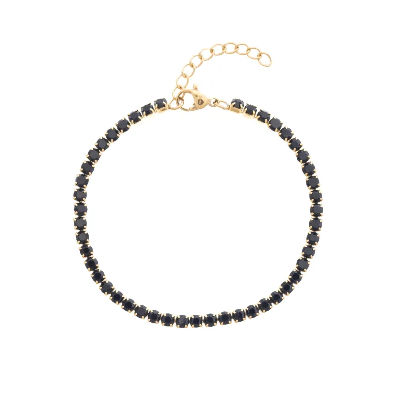 TENNIS CHAIN BRACELET 3 MM BLACK sold by DARK Department