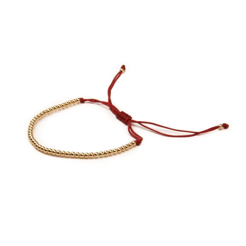 METAL BEAD BRACELET THIN GOLD RED sold by DARK Department