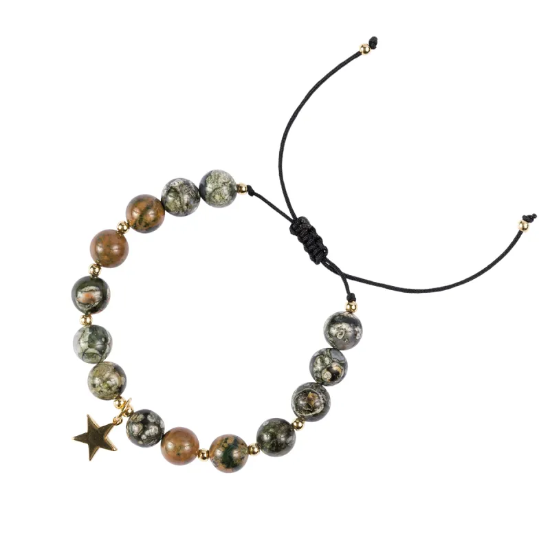 STONE BEAD BRACELET 8 MM FADED ARMY sold by DARK Department