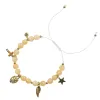 STONE BEAD BRACELET 6 MM W/CHARMS - YELLOW JADE sold by DARK Department
