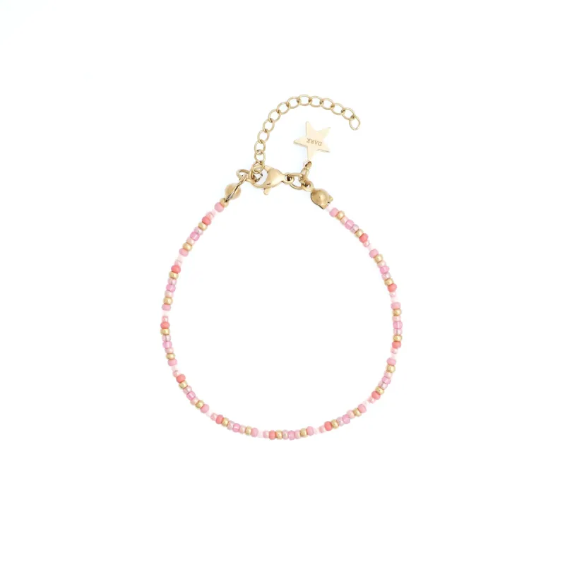 GLASS BEAD BRACELET 2 MM GERANIUM PINK sold by DARK Department