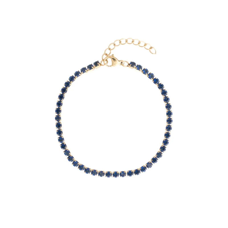 TENNIS CHAIN BRACELET 3 MM NAVY BLUE sold by DARK Department