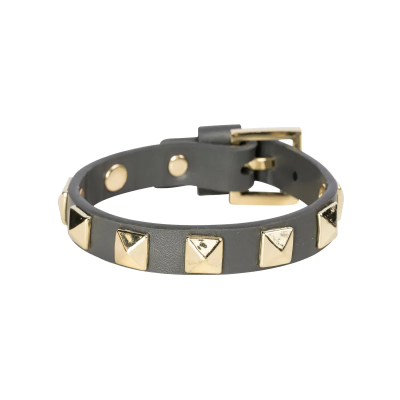 LEATHER STUD BRACELET DARK GREY sold by DARK Department