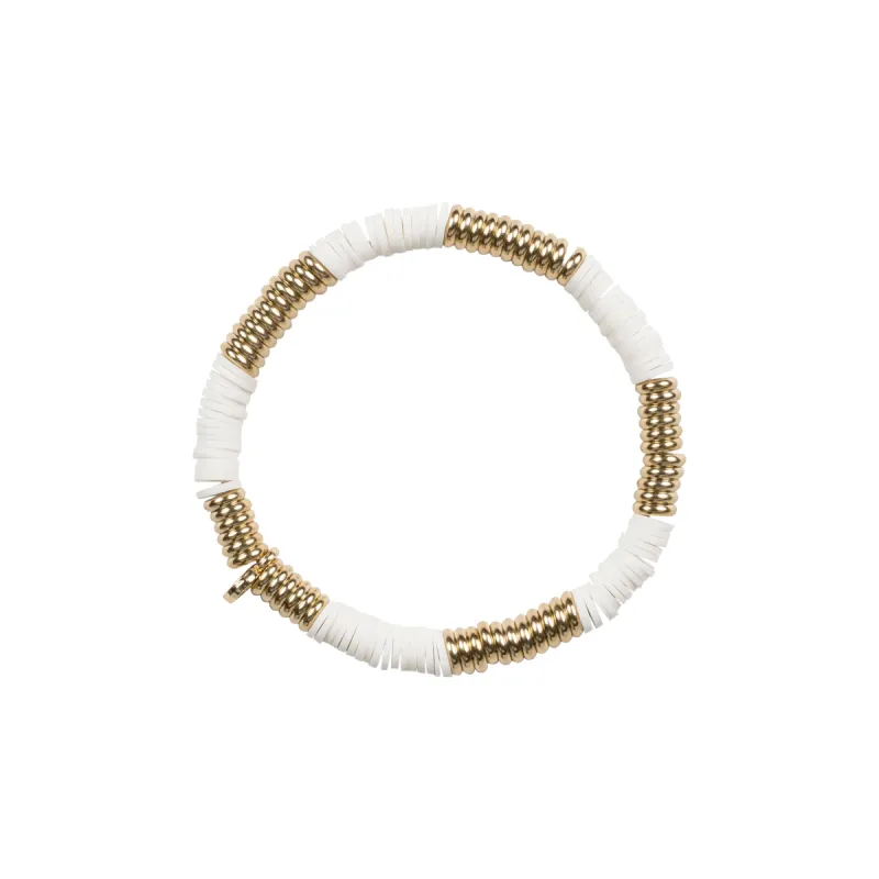 CLAY BEAD BRACELET WHITE sold by DARK Department